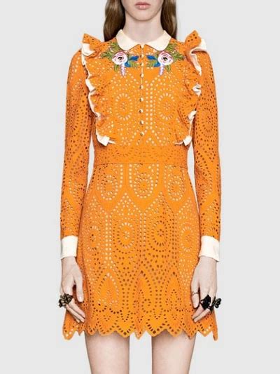 gucci broderie anglaise cotton dress|Gucci Broderie Anglaise Cotton Dress .